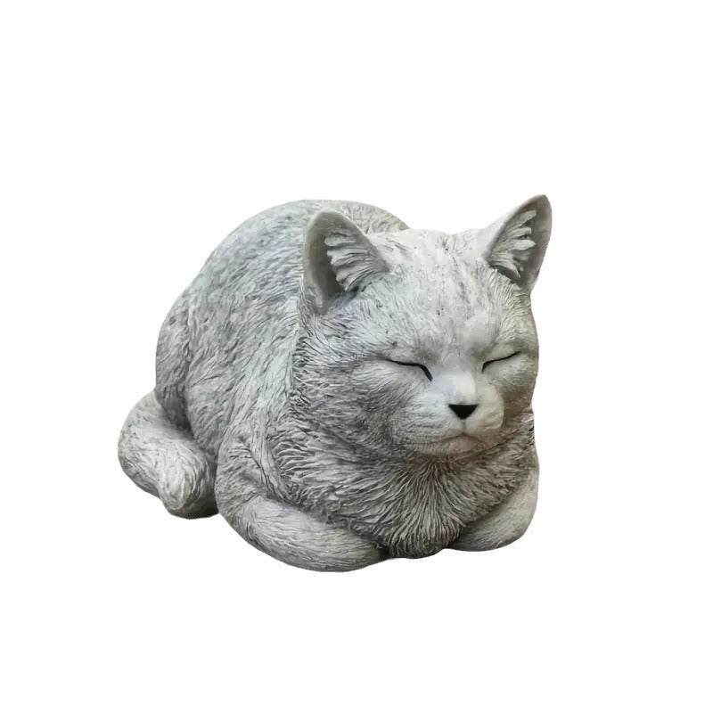 Squinting Cat Resin Garden Ornament