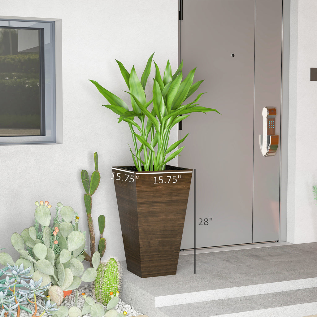 Set of 3 Tall Planters 28" – Faux Wood