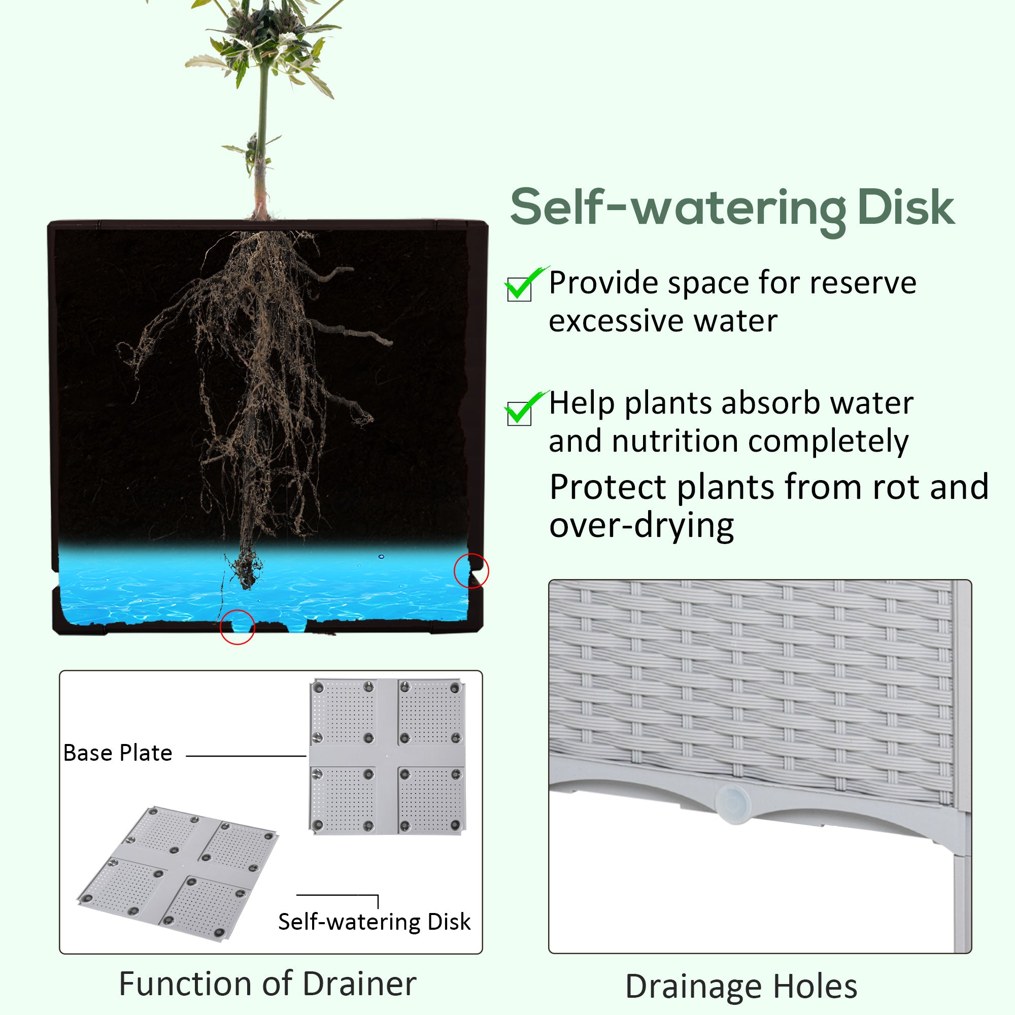 2-Piece Self-Watering Raised Garden Bed – Grey