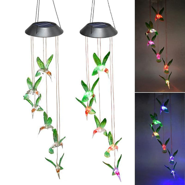 Solar-Powered Hummingbird Wind Chime