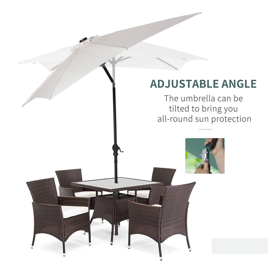 9x7ft Rectangular Solar LED Patio Umbrella