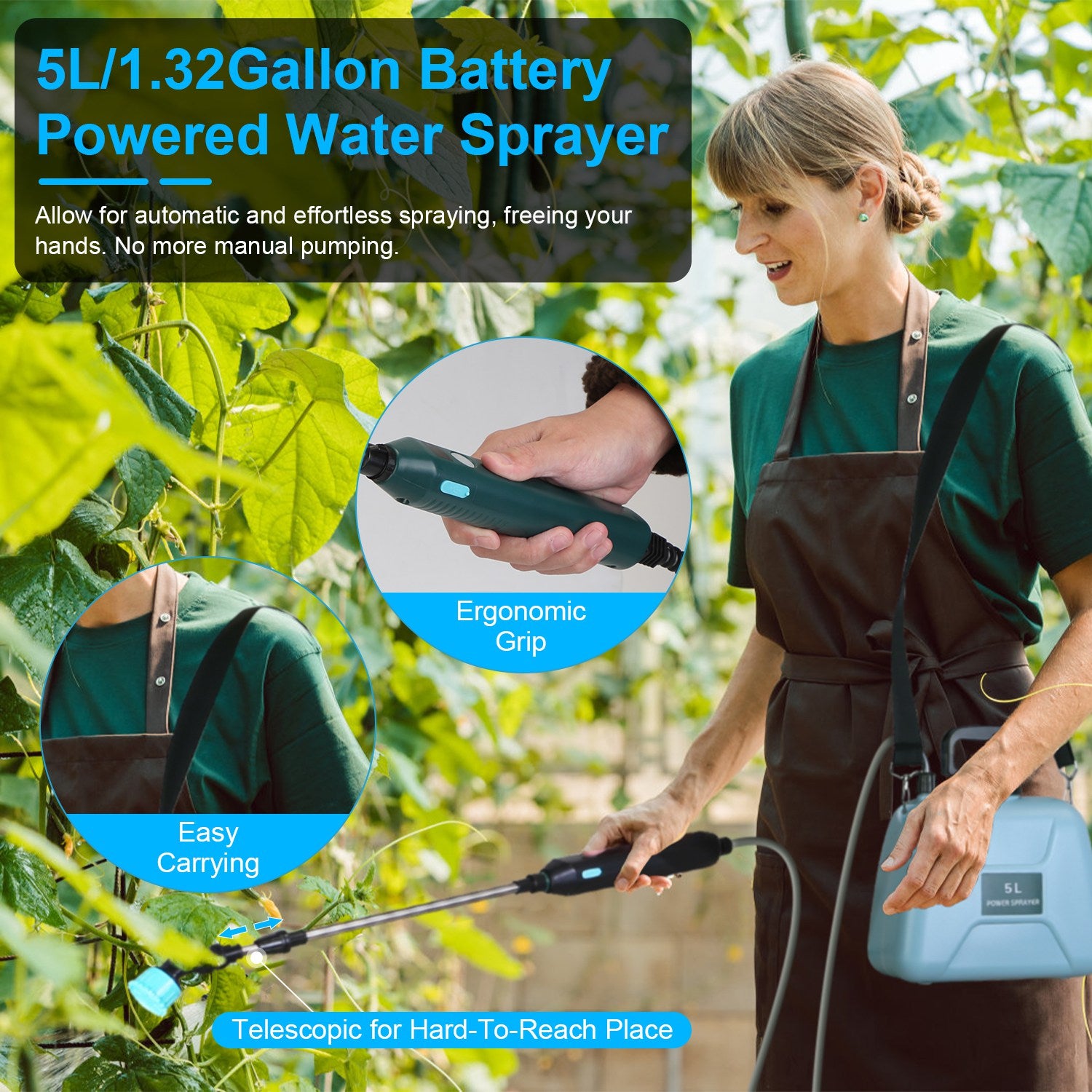 5L Battery-Powered Garden Sprayer