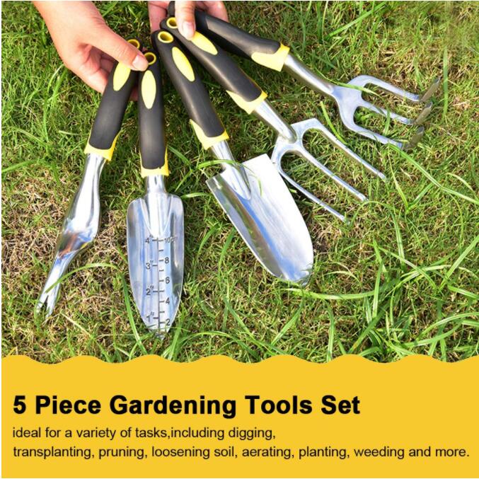 Ergonomic Garden Tool Set - 5-Piece Hand Tools