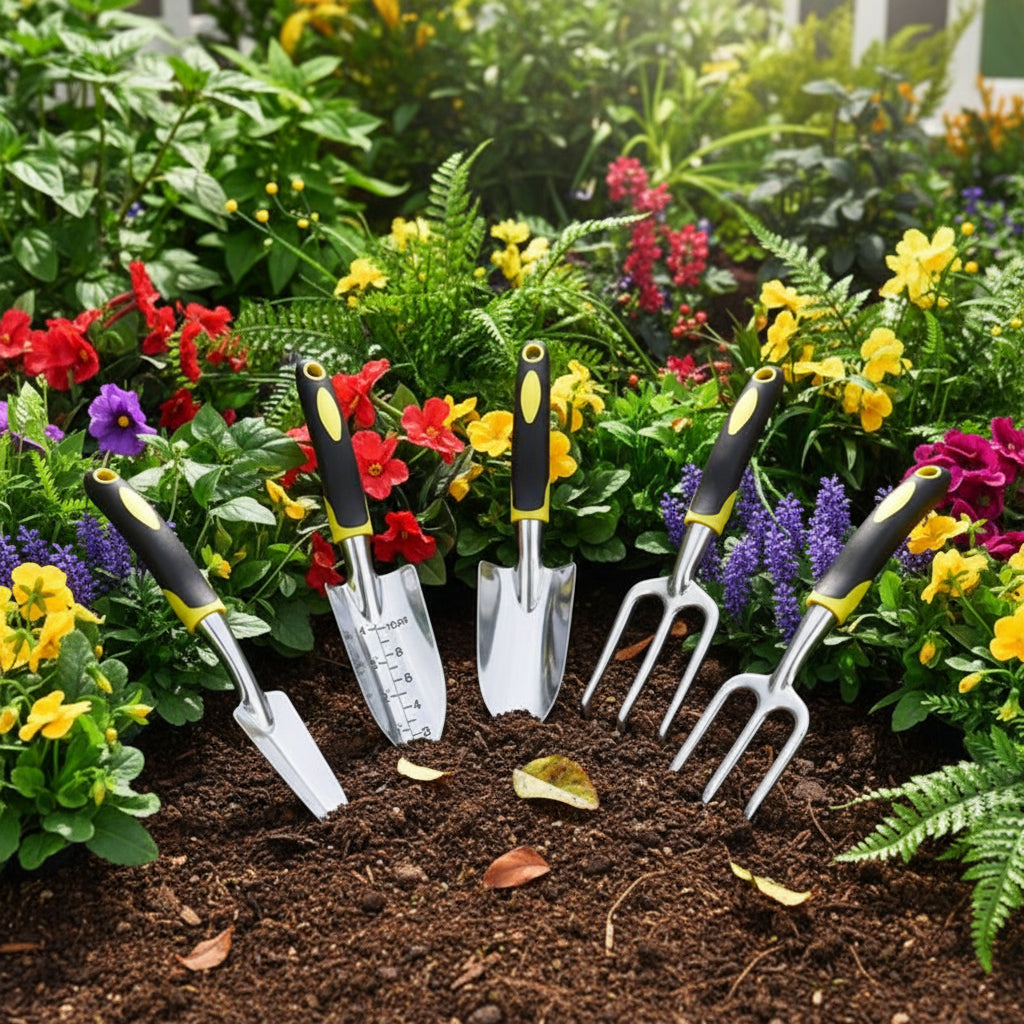 Ergonomic Garden Tool Set - 5-Piece Hand Tools