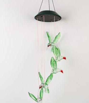Solar-Powered Hummingbird Wind Chime