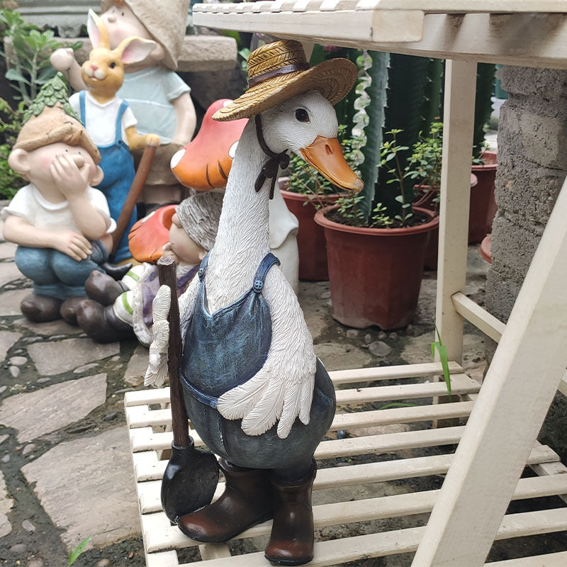 Resin Duck Garden Statue - Weatherproof Outdoor Decor
