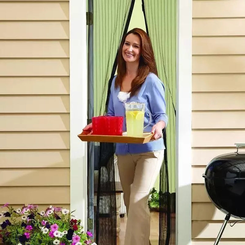 Magnetic Screen Door Curtain - Hands-Free Mosquito Net