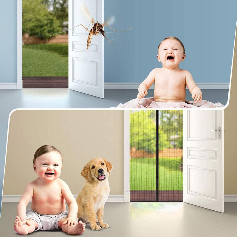 Magnetic Screen Door Curtain - Hands-Free Mosquito Net