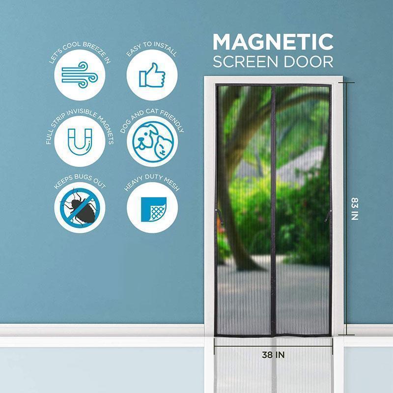 Magnetic Screen Door Curtain - Hands-Free Mosquito Net