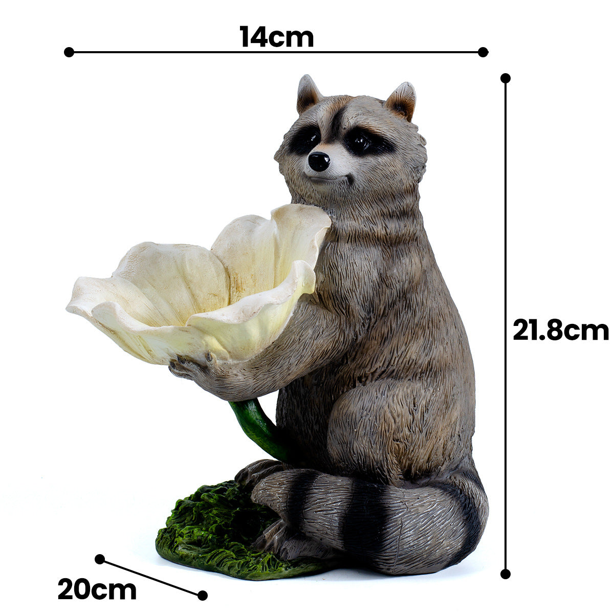 Charming Raccoon Bird Feeder Garden Statue