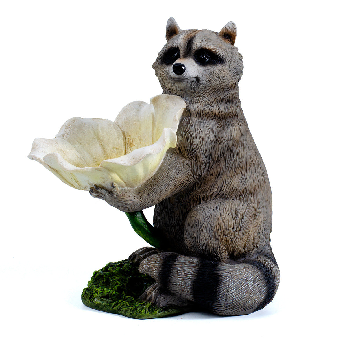 Charming Raccoon Bird Feeder Garden Statue