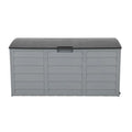 75-Gallon Outdoor Storage Deck Box - Weather Resistant with Wheels - Grey