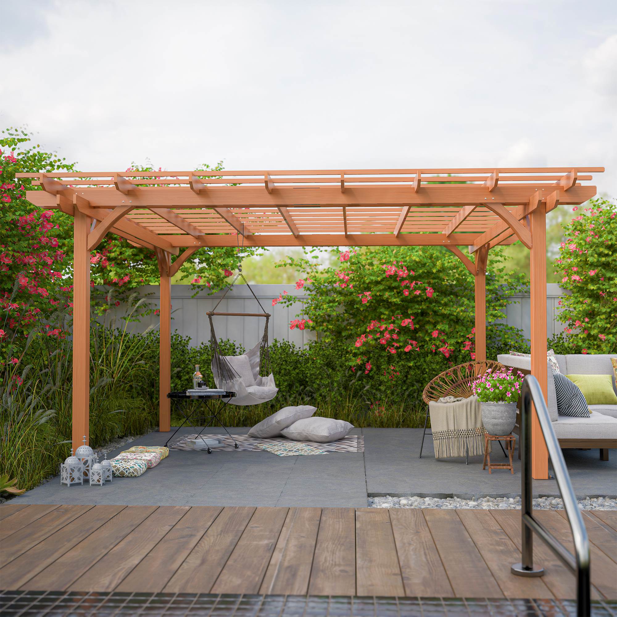 Outdoor Wood Pergola – Brown