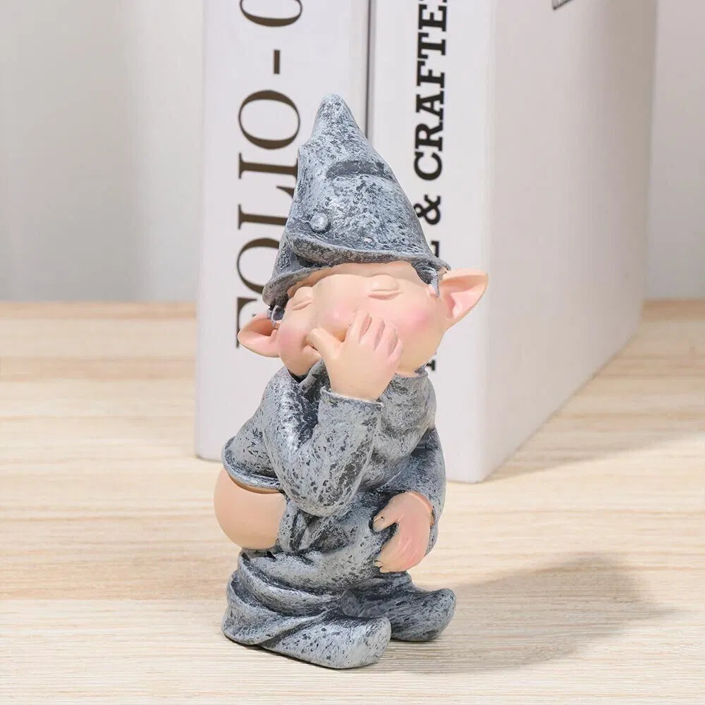 Funny Naughty Gnome Garden Statue