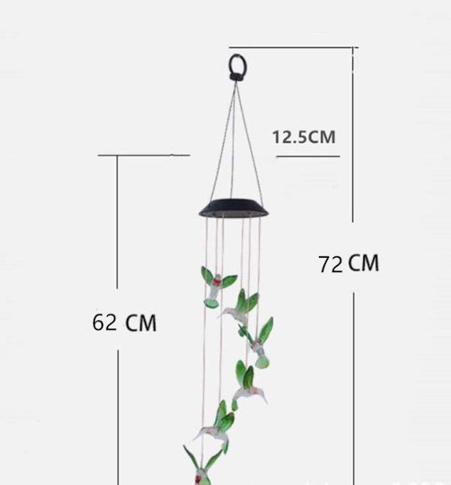 Solar-Powered Hummingbird Wind Chime