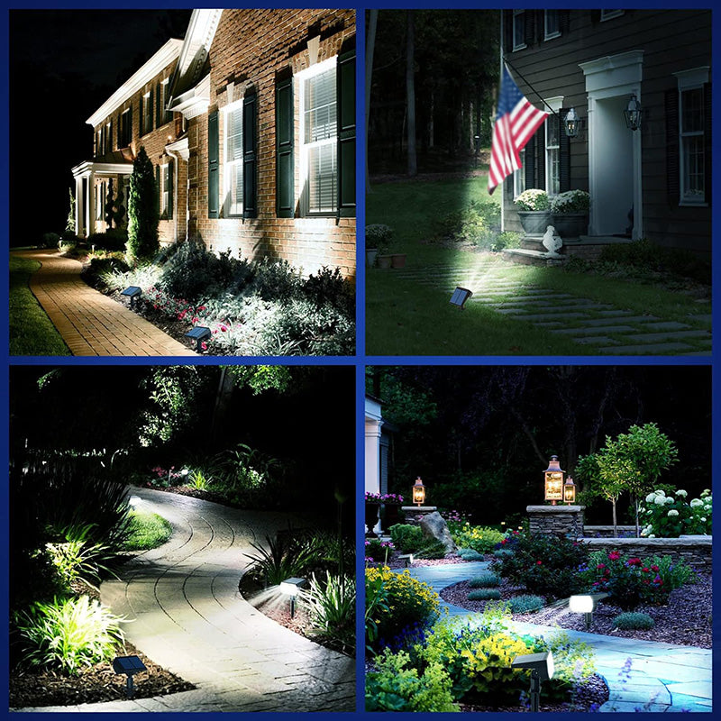Solar Landscape Spotlights - 4 Pack Waterproof LED