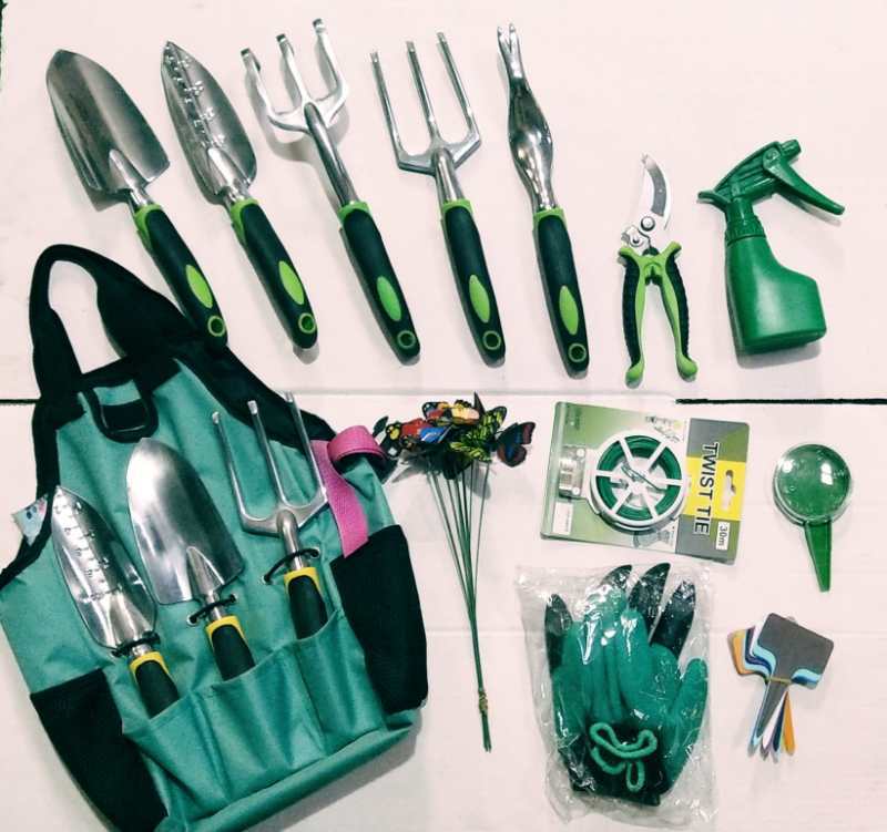 13-Piece Garden Tool Set - Complete Gardening Kit with Hand Tools & Accessories