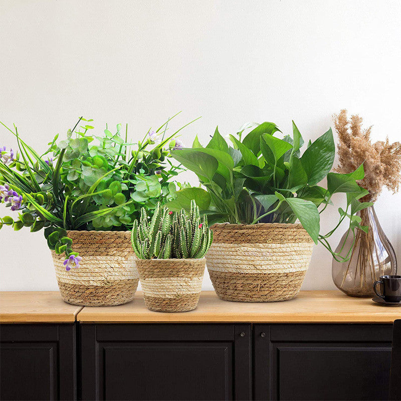 Handwoven Rattan Planter Basket