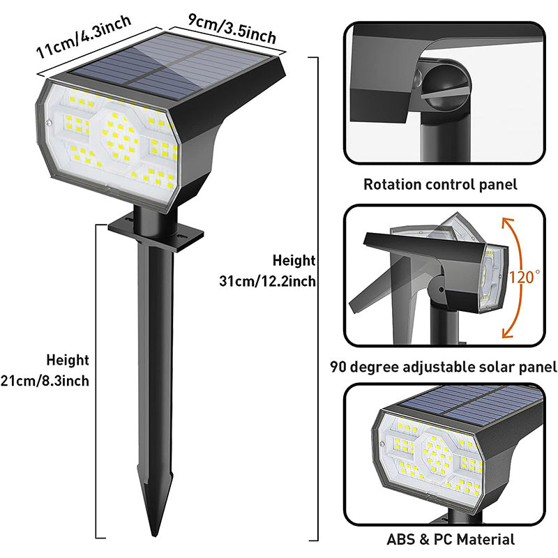 Solar Landscape Spotlights - 4 Pack Waterproof LED