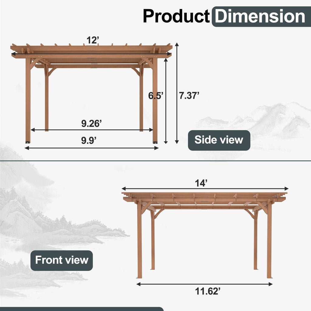 Outdoor Wood Pergola – Brown