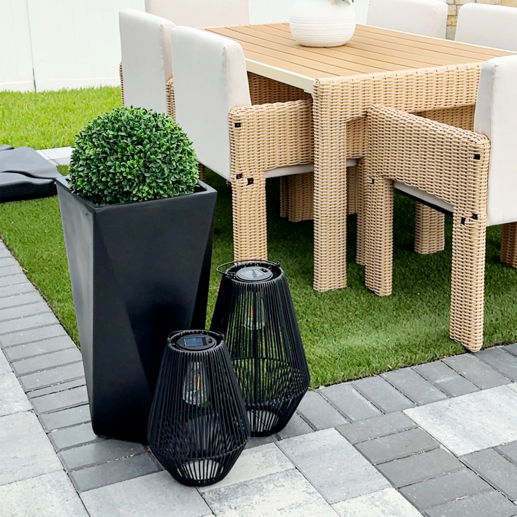 3 Tall Planters - Indoor Outdoor MgO with Drainage - Black