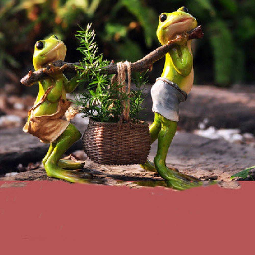 Whimsical Frog Resin Planter