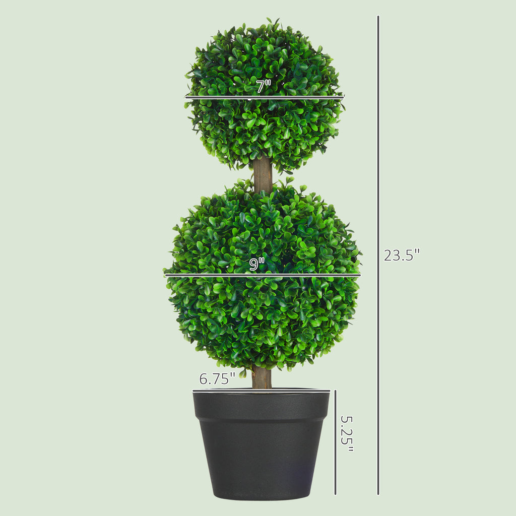 Artificial Boxwood Topiary Set of 2