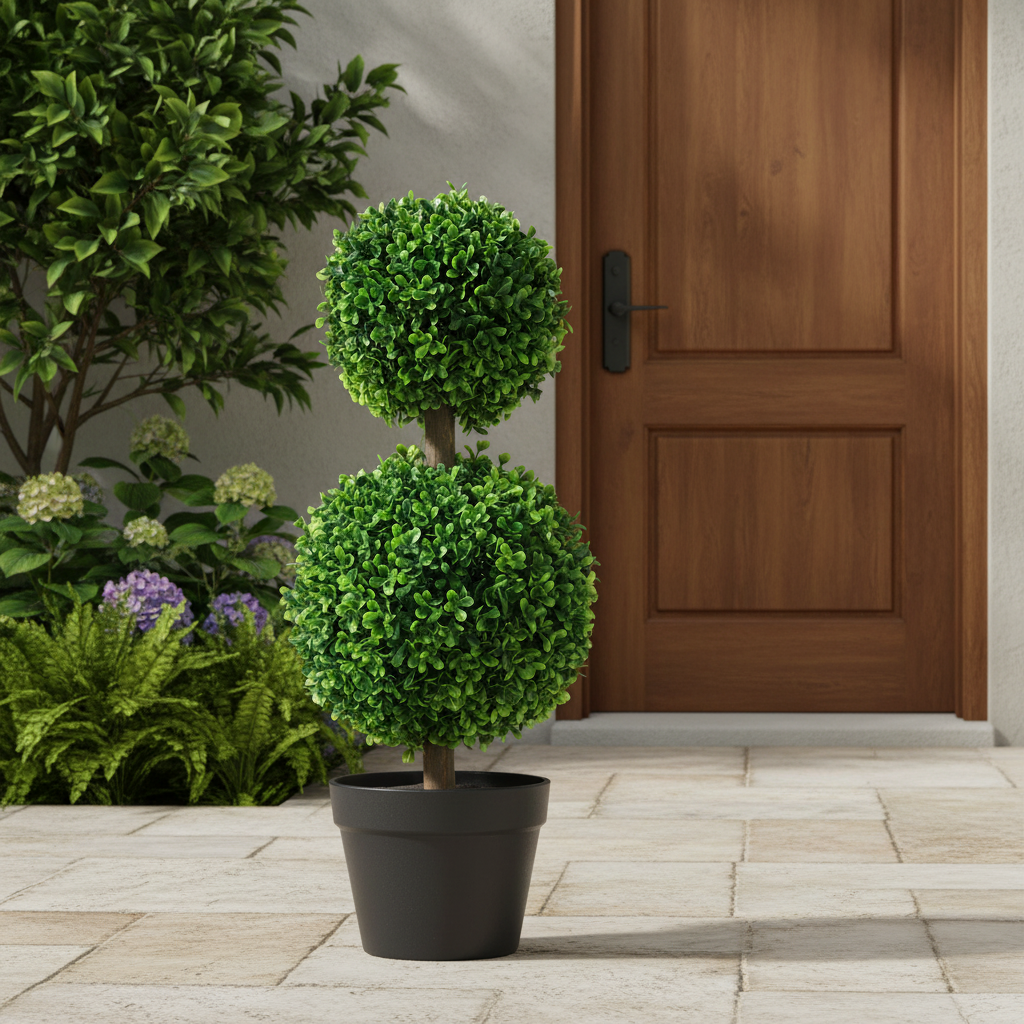 Artificial Boxwood Topiary Set of 2