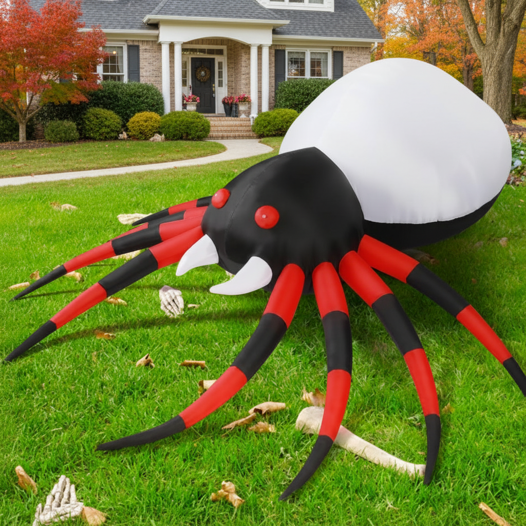 5ft Halloween Inflatable Spider with Color-Changing LED Lights Natures Nook