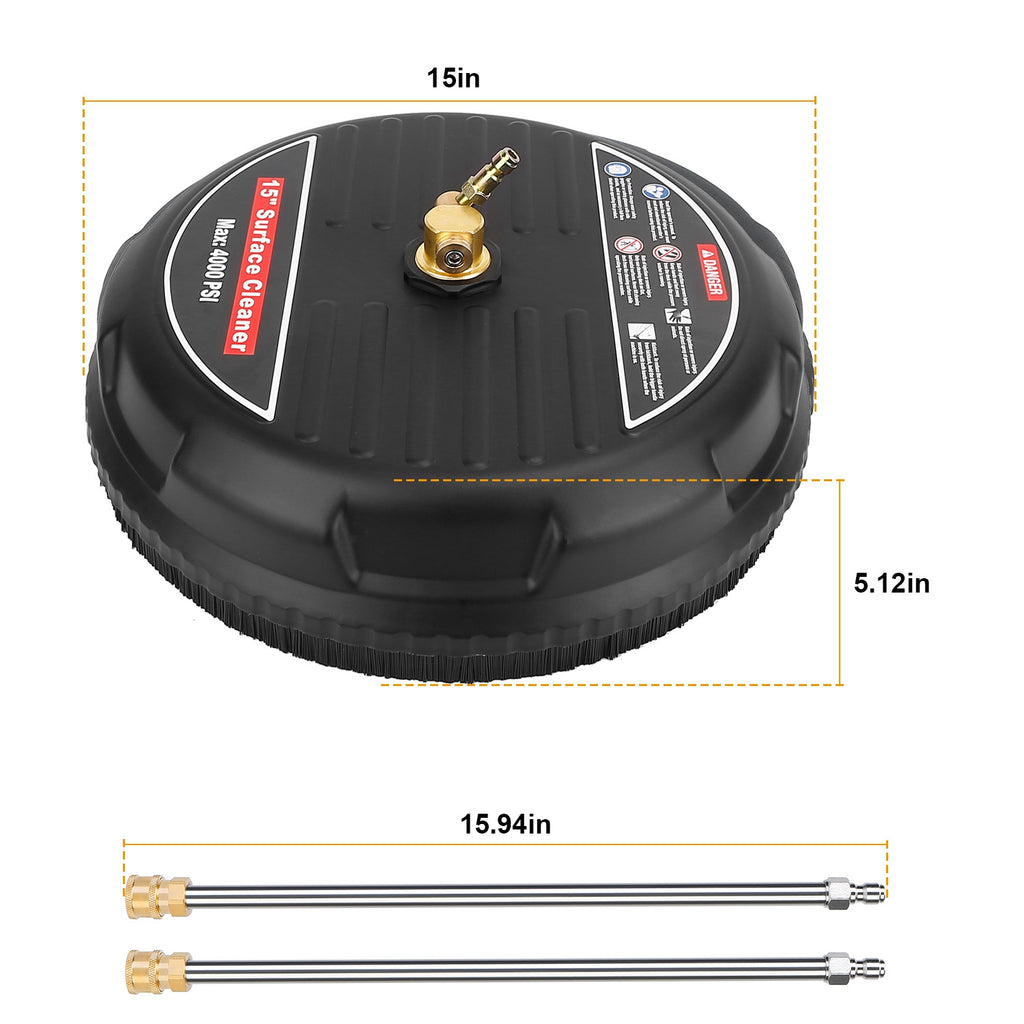 15" Pressure Washer Surface Cleaner – 4000 PSI