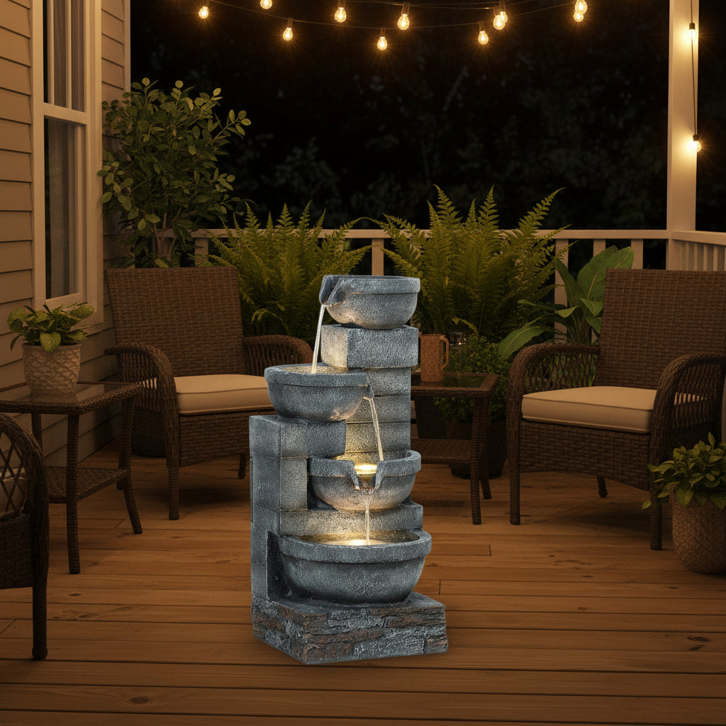Outdoor Waterfall Fountain 4-Tier