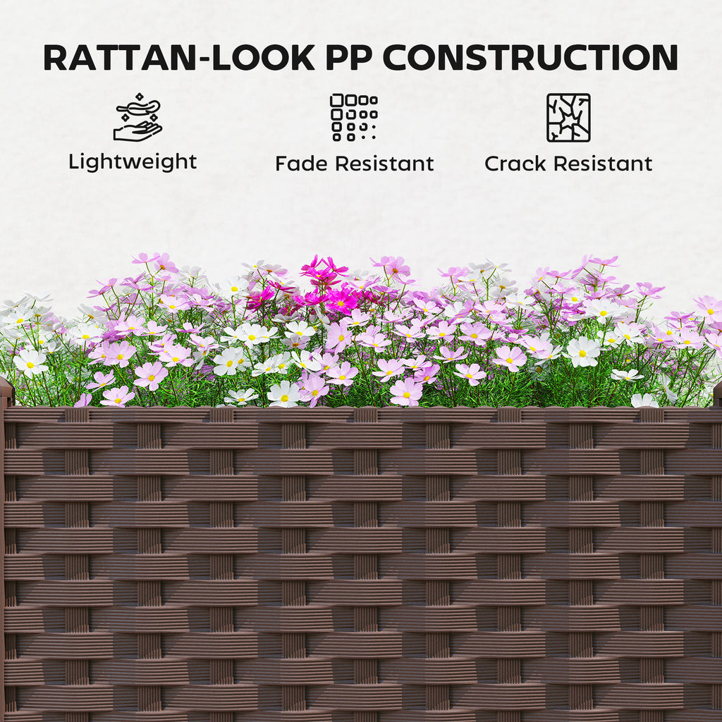 3-Piece Modular Raised Garden Bed - Brown