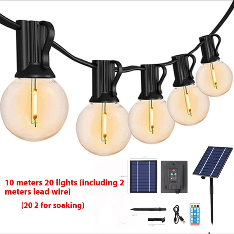 Solar Retro String Lights - Vintage Edison Bulb Outdoor Decorative Lighting