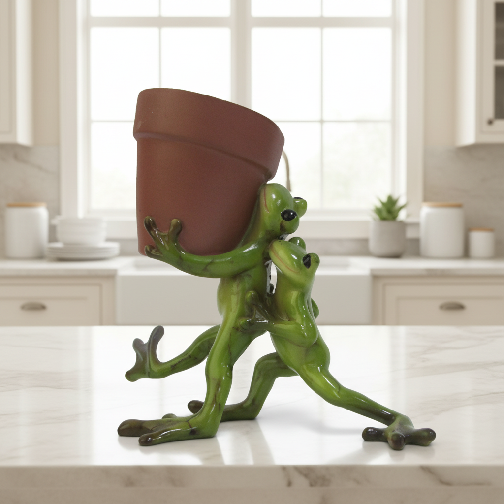 Whimsical Frog Resin Planter Natures Nook