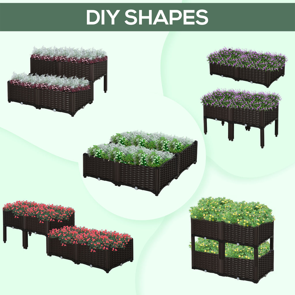 4-Piece Raised Garden Bed with Legs - (Brown)