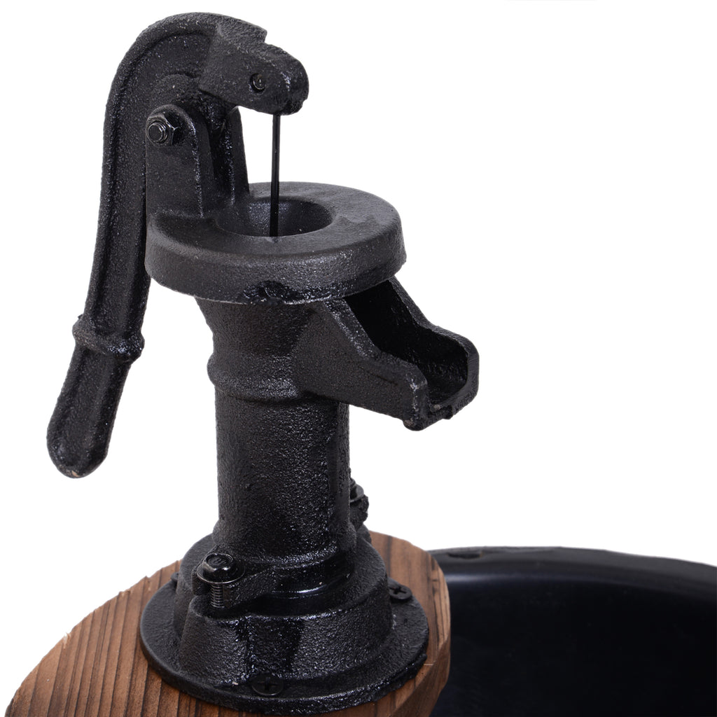 23" Rustic Apple Barrel Water Fountain