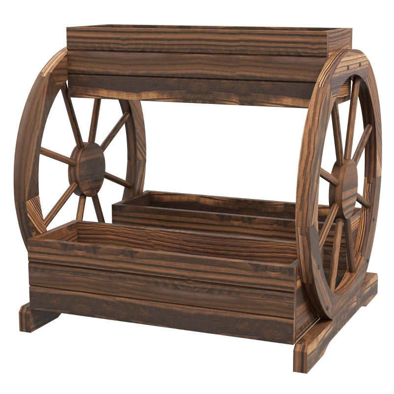 Wooden Wagon Planter Box – 2-Tier