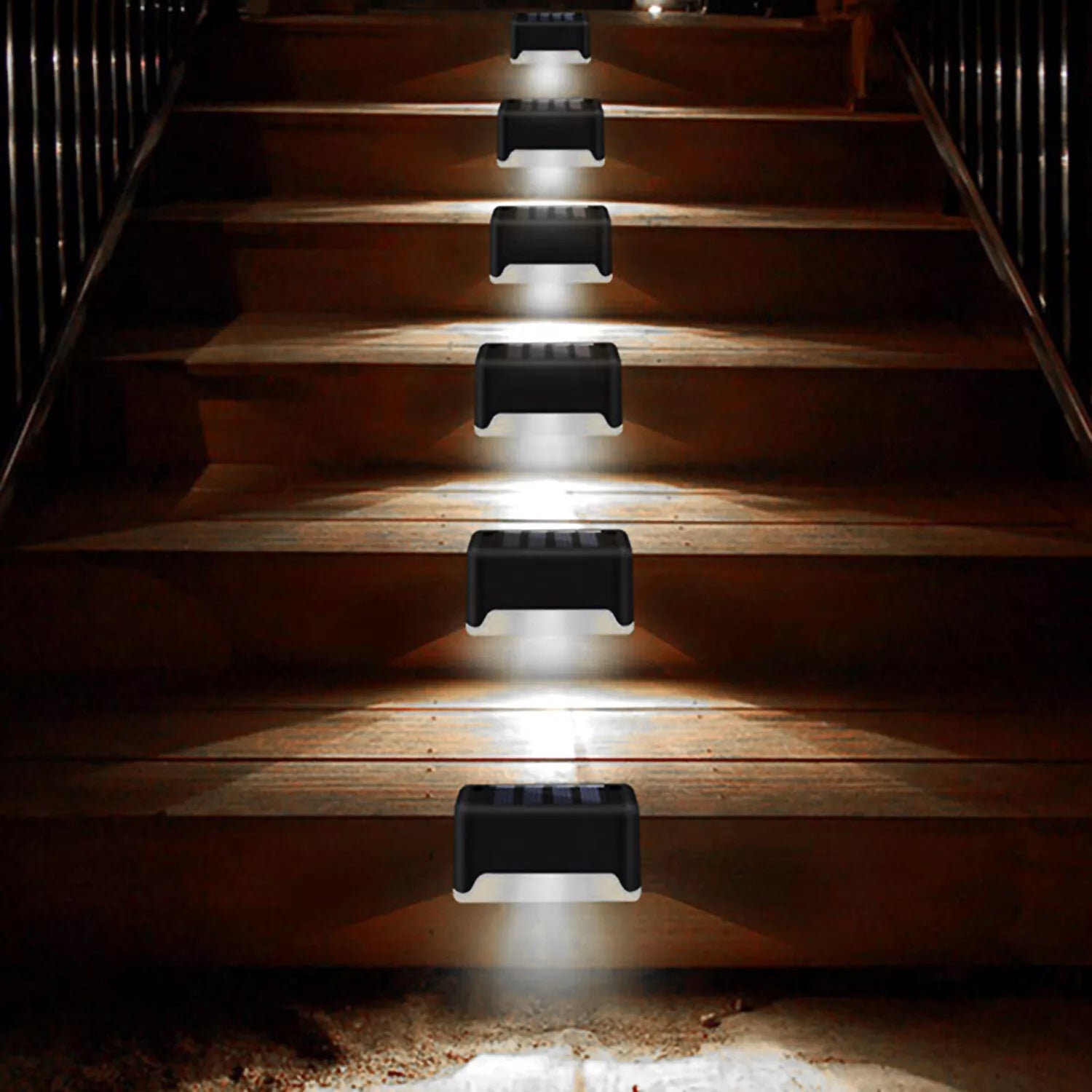 4-Pack Solar LED Deck Lights - Outdoor Stair & Railing Lights for Patio, Garden & Pathway