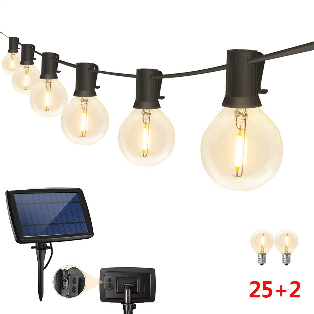 Solar Retro String Lights – Vintage Edison Bulb