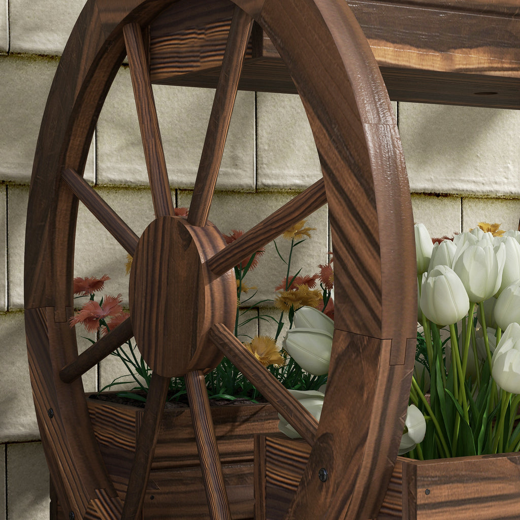 Wooden Wagon Planter Box – 2-Tier