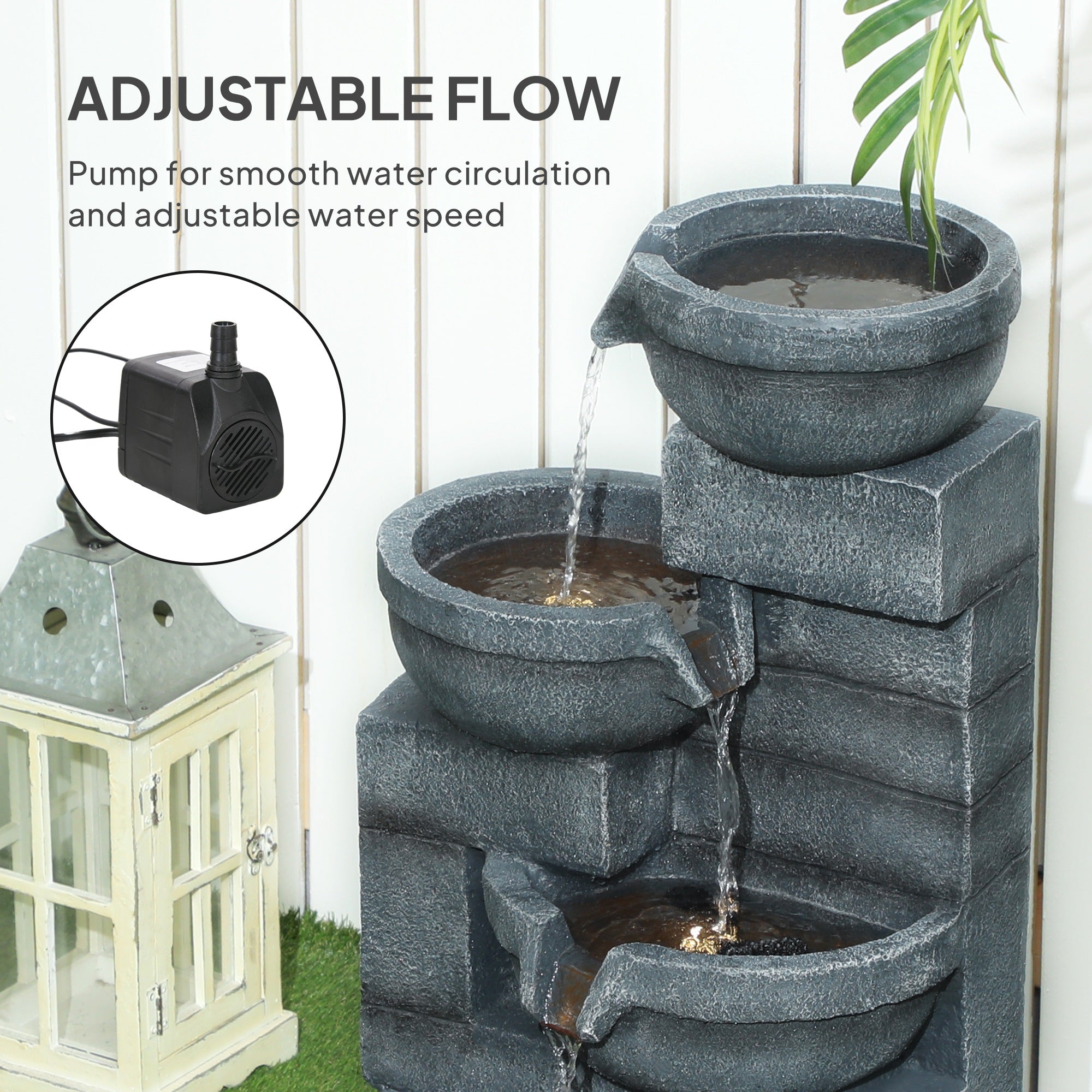 Outdoor Waterfall Fountain 4-Tier