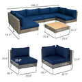 7-Piece Modular Wicker Patio Sectional