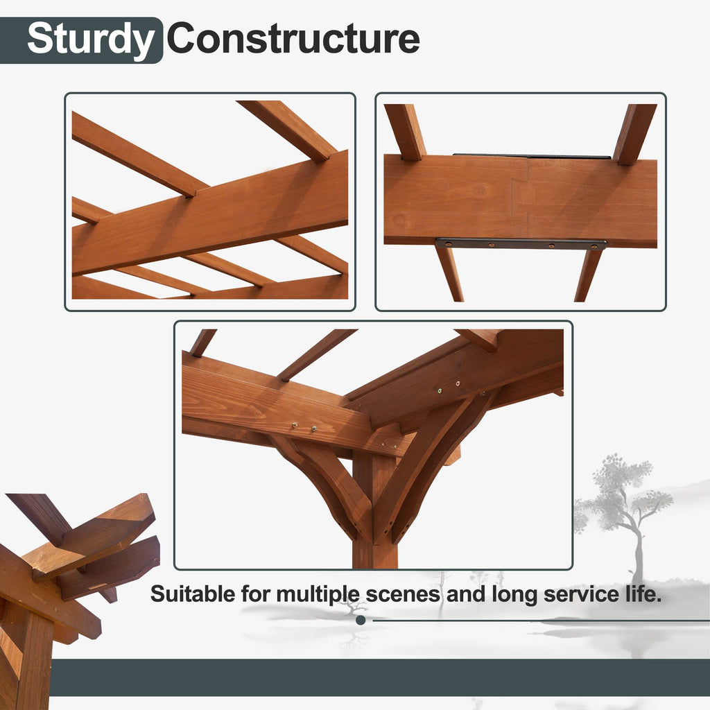 Outdoor Wood Pergola – Brown