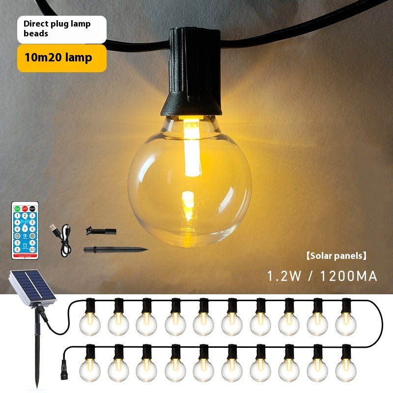 Solar Retro String Lights – Vintage Edison Bulb