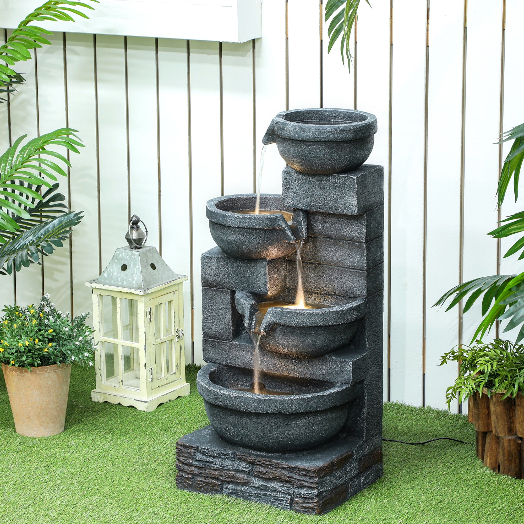 Outdoor Waterfall Fountain 4-Tier