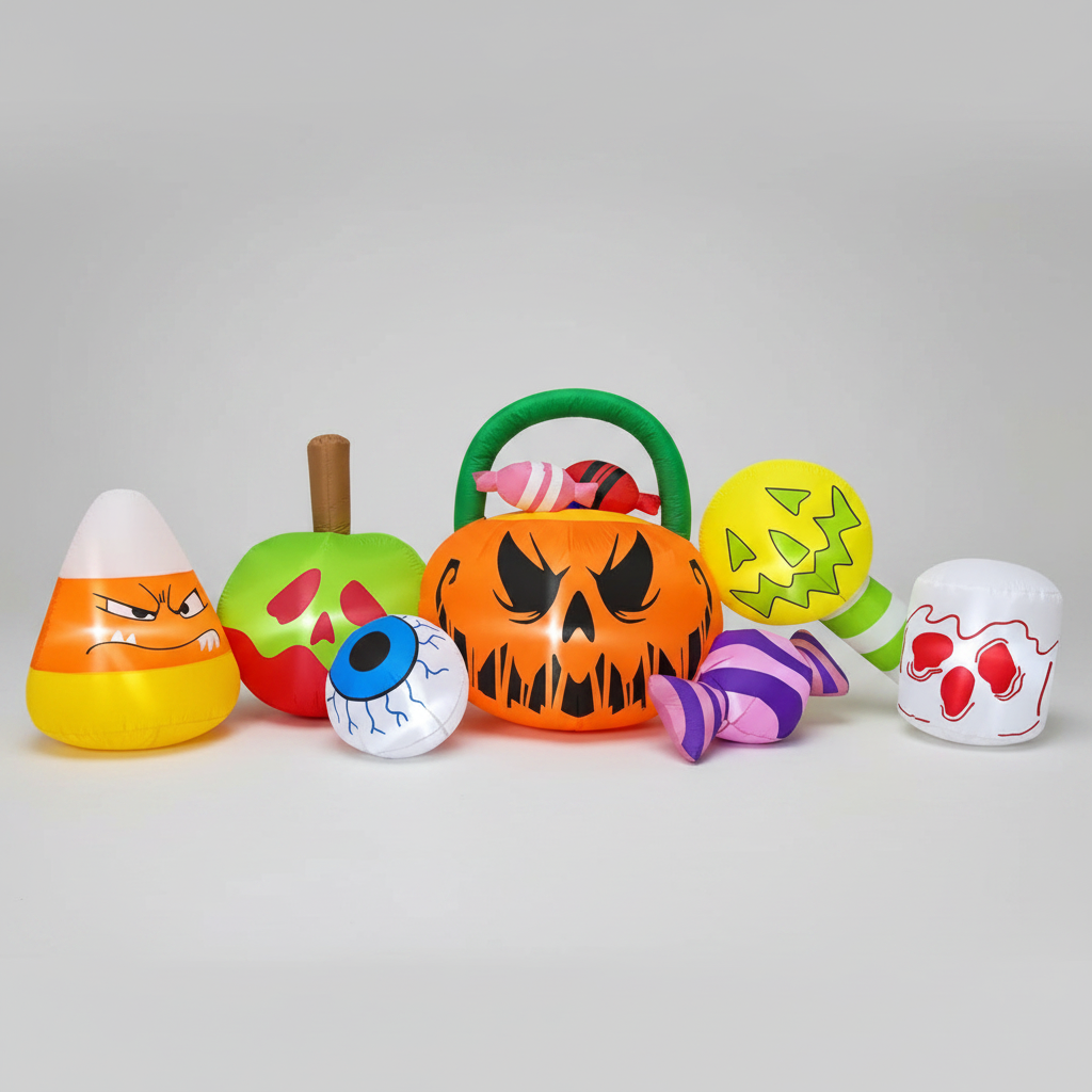 10ft Halloween Pumpkin Ghost Combo Inflatable with LED Lights Natures Nook
