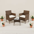 3-Piece Outdoor Rattan Bistro Set Natures Nook