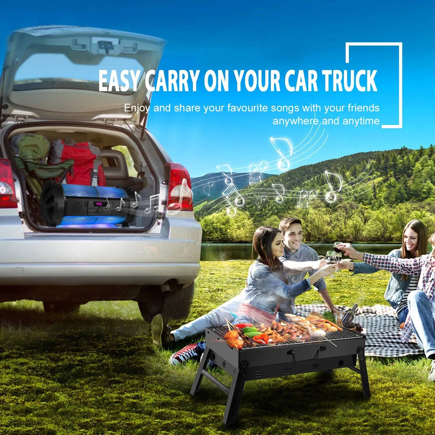 Portable Foldable Charcoal BBQ Grill