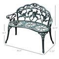 Antique Garden Bench with Floral Rose Design