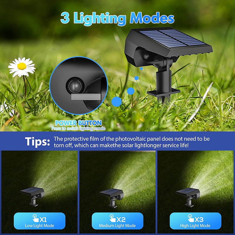 Solar Landscape Spotlights - 4 Pack Waterproof LED